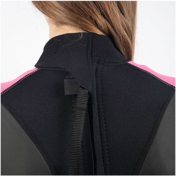 2025 Gul Junior Meisjes G-Force 3mm Flatlock Wetsuit GF1308-B7 - Black / Pink